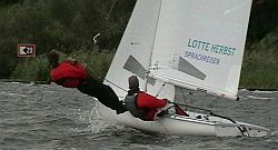 Die hessische Crew auf der DM: David Heitzig Hamburg (NRV) als Vorschoter und Henrik Simon als Steuermann