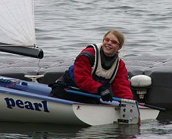 Strahlende Saskia Merle nach einer tollen Regatta.