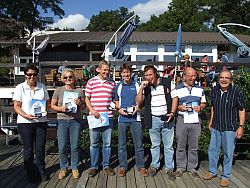 Hessenmeister Korsar 2012 v.l.n.r. Sabine Kaufman,  Karin Herold, Dierk Conrad, Jürgen Leibrich, Martin u. Christian Fischer