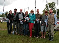 die Platzierten v . l. Ute Rogers, Dirk Schön, Jens Grass, Birgit Schwab, Lisa Koch, Tim Tim Debatin, der jüngste Felix Fischer und Klaus-Dieter Lachmann.
