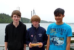 Strahlende Gesichter:  v.li.: Max Hedtke, Felix Laukhardt (beide SCU), Kim-Christjan Sator (ORV-S)
