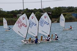 Optis auf dem Bibliser Riedsee.