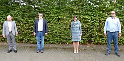 Der neue Vorstand des HSeV: v.li. Günther Probst (Presse, Schriftführer), Robert Heinbücher (Finanzen), Karin Leonhardt (Präsidentin) und LJO Reinhard Linke. Es fehlt Jan Rischard (Sport).