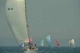 Vor Warnemünde - unter Spinnacker in den „Strom“